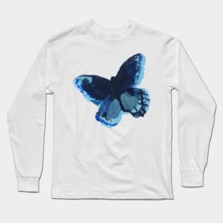 Black and Blue Butterfly Long Sleeve T-Shirt